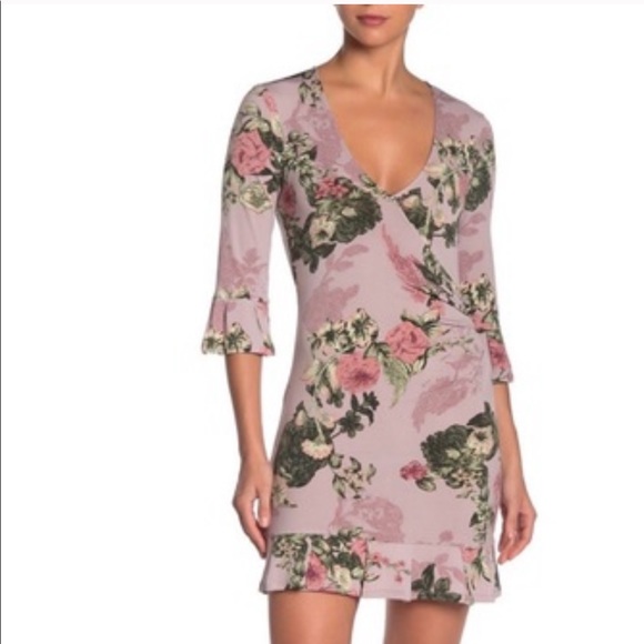 BCBGeneration Dresses & Skirts - BCBGeneration Faux Wrap Floral Dress Med.